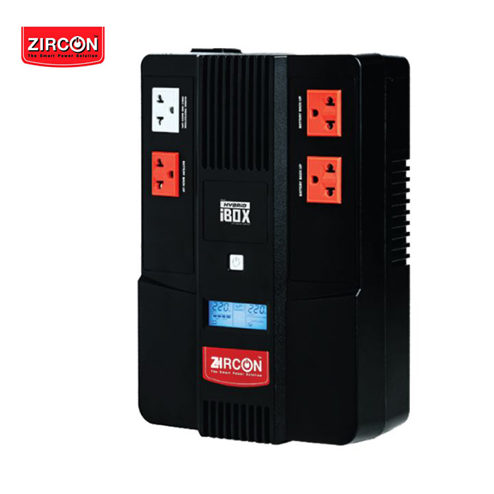 เครื่องสำรองไฟ Zircon Line Interactive UPS/ Hybrid Ibox/ 1000VA/550W/ Digital Display, Hot Swapp. (Tower type)